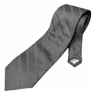 Giorgio Armani Jacquard Silk Tie Mens Black White Dot Handmade Timeless Italy